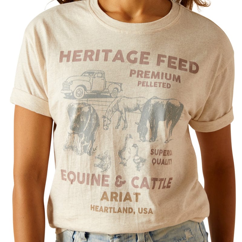 ARIAT INTERNATIONAL, INC. Shirts Ariat Women's Heritage Feed Oatmeal Heather Graphic T-Shirt 10051291