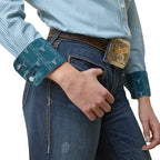 ARIAT INTERNATIONAL, INC. Shirts Ariat Women's Kirby Crystal Teal Stripe Long Sleeve Button Down Stretch Shirt 10046700