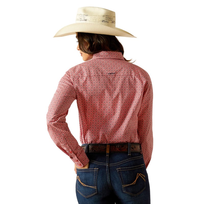 Ariat Women's Kirby Garnet Rose Geo Long Sleeve Stretch Shirt