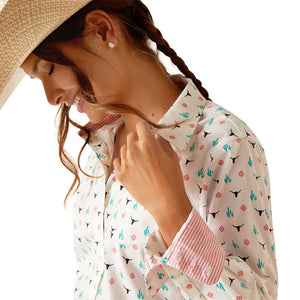 ARIAT INTERNATIONAL, INC. Shirts Ariat Women's Kirby Steer Garden Long Sleeve Button Down Stretch Shirt 10048882