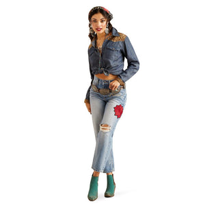 ARIAT INTERNATIONAL, INC. Shirts Ariat Women's Layla Rose Rodeo Quincy Chambray Long Sleeve Western Snap Shirt 10048539