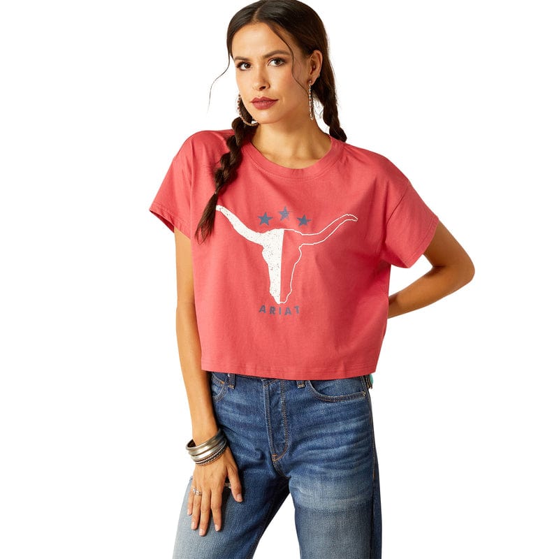 ARIAT INTERNATIONAL, INC. Shirts Ariat Women's Lone Star Garnet Rose Graphic T-Shirt 10051299