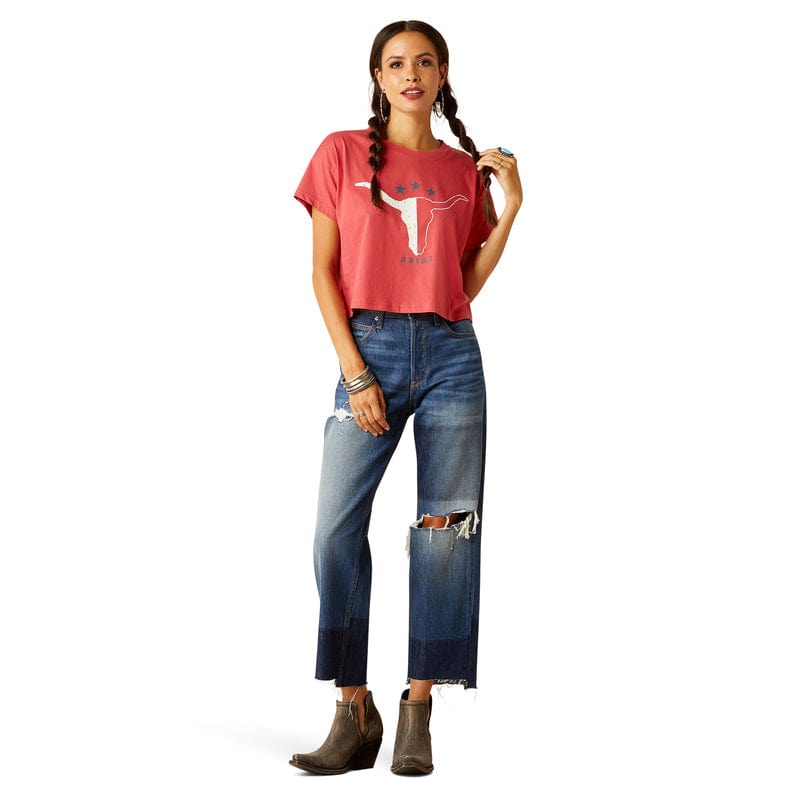 ARIAT INTERNATIONAL, INC. Shirts Ariat Women's Lone Star Garnet Rose Graphic T-Shirt 10051299
