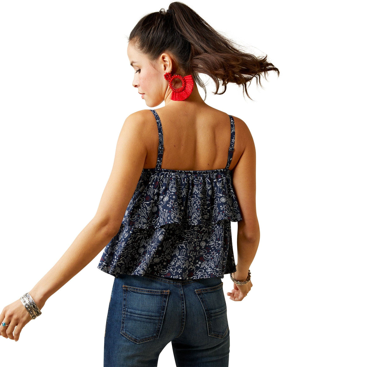 ARIAT INTERNATIONAL, INC. Shirts Ariat Women's Multi Colored Howdy Print Top 10045012