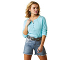 ARIAT INTERNATIONAL, INC. Shirts Ariat Women's Pointelle Gulf Stream Long Sleeve Henley Top 10043414