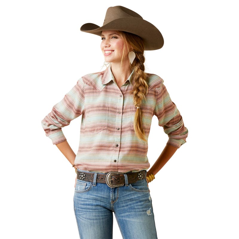 ARIAT INTERNATIONAL, INC. Shirts Ariat Women's REAL Billie Jean Sagebrush Serape Long Sleeve Shirt 10045044