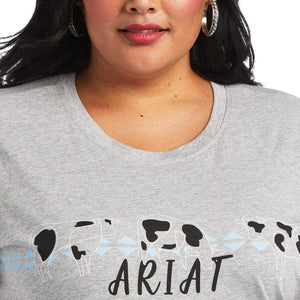 ARIAT INTERNATIONAL, INC. Shirts Ariat Women's REAL Cow Pasture Heather Gray Short Sleeve T-Shirt 10040496
