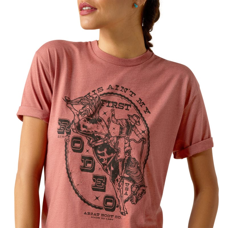 ARIAT INTERNATIONAL, INC. Shirts Ariat Women's Rodeo First Red Clay Heather Graphic T-Shirt 10051764