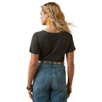 ARIAT INTERNATIONAL, INC. Shirts Ariat Women's Sunflower Cow Charcoal Heather Short Sleeve T-Shirt 10047640