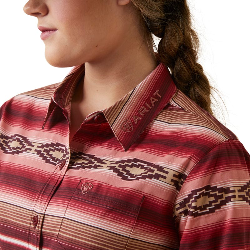 ARIAT INTERNATIONAL, INC. Shirts Ariat Women's Team Kirby Wrinkle Resist Blushing Serape Long Sleeve Stretch Shirt 10046564