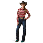 ARIAT INTERNATIONAL, INC. Shirts Ariat Women's Team Kirby Wrinkle Resist Blushing Serape Long Sleeve Stretch Shirt 10046564