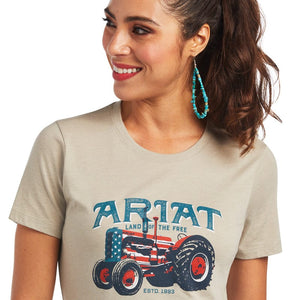 ARIAT INTERNATIONAL, INC. Shirts Ariat Women's Tractor USA Khaki Heather Short Sleeve T-Shirt 10040958