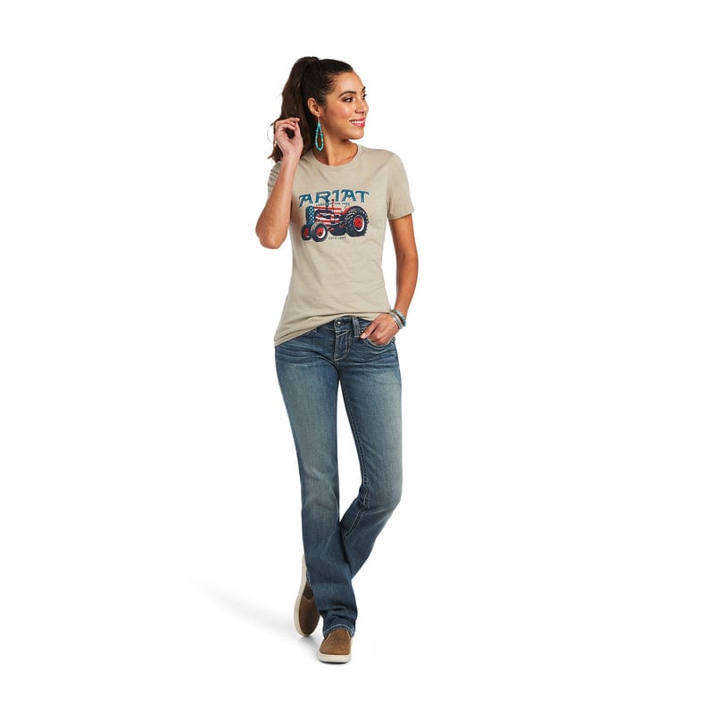 ARIAT INTERNATIONAL, INC. Shirts Ariat Women's Tractor USA Khaki Heather Short Sleeve T-Shirt 10040958