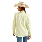 ARIAT INTERNATIONAL, INC. Shirts Ariat Women's VentTEK Lime Stripe Long Sleeve Button Down Stretch Shirt 10048860