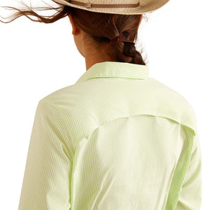 ARIAT INTERNATIONAL, INC. Shirts Ariat Women's VentTEK Lime Stripe Long Sleeve Button Down Stretch Shirt 10048860