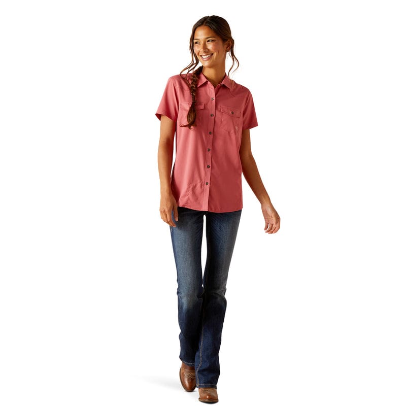 ARIAT INTERNATIONAL, INC. Shirts Ariat Women's VentTEK Slate Rose Short Sleeve Western Shirt 10049069