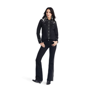 ARIAT Ladies - Shirt - Woven Ariat Women's Black Retro Snap Chimayo Long Sleeve Shirt 10042139