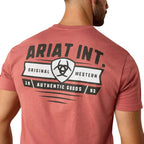 ARIAT Mens - Shirt - Tee Ariat Men's Red Clay Heather Banner Badge T-Shirt 10073957