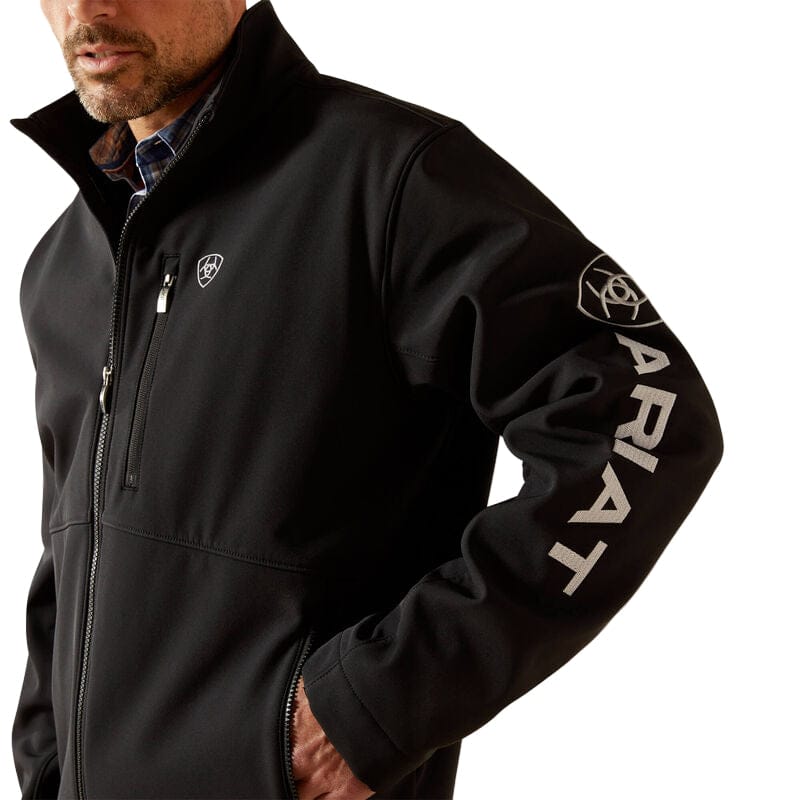 ARIAT Outerwear Ariat Men's Black Logo Full Zip Softshell Jacket 10062578