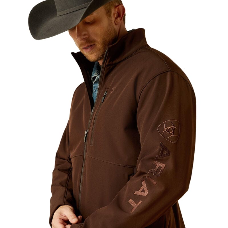 ARIAT Outerwear Ariat Men's Brown Logo Softshell Jacket 10062585