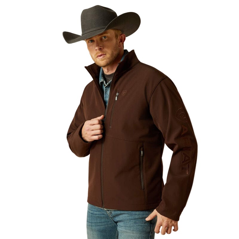ARIAT Outerwear Ariat Men's Brown Logo Softshell Jacket 10062585
