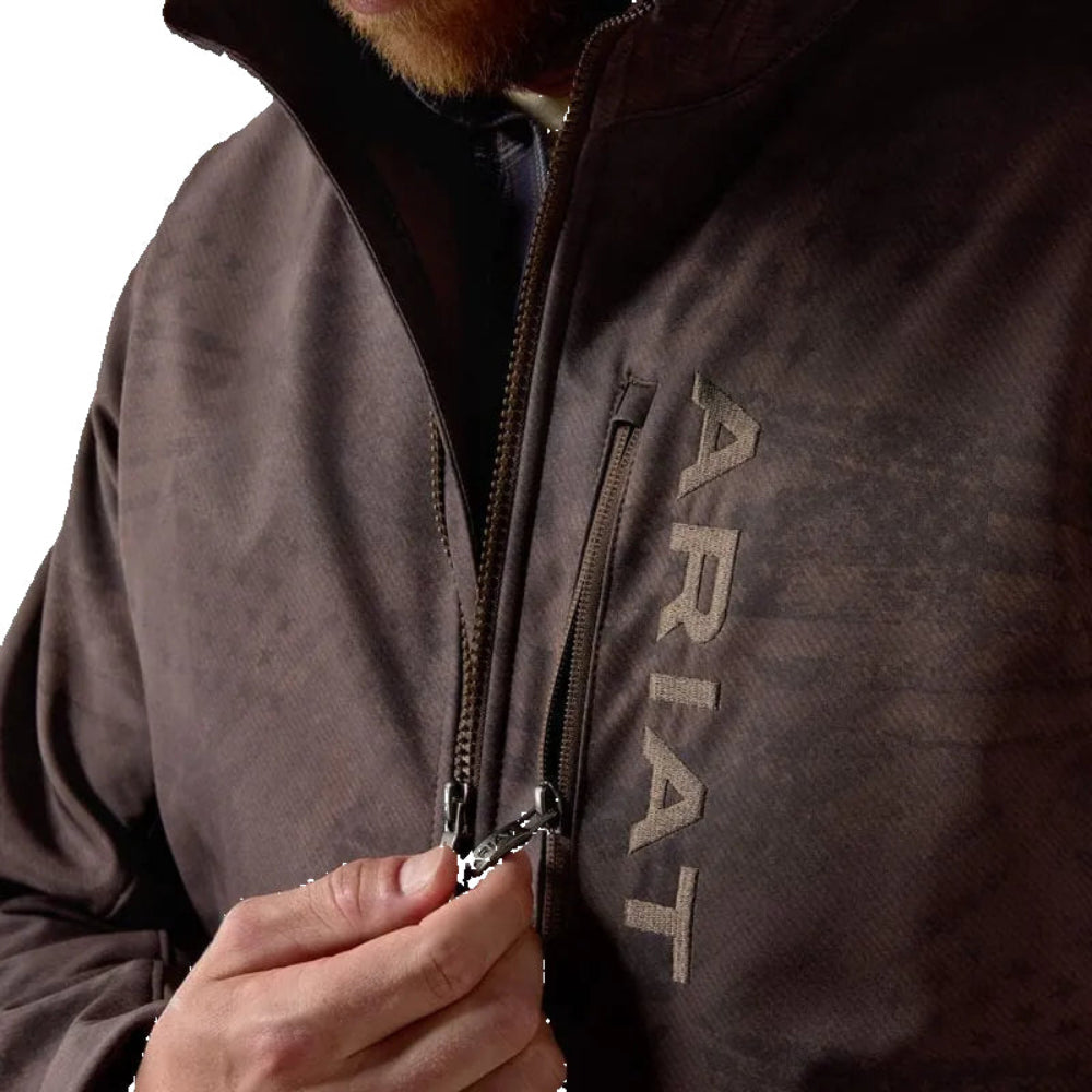 ARIAT Outerwear Ariat Men's Brown Patriot Flag Softshell Jacket 10079522