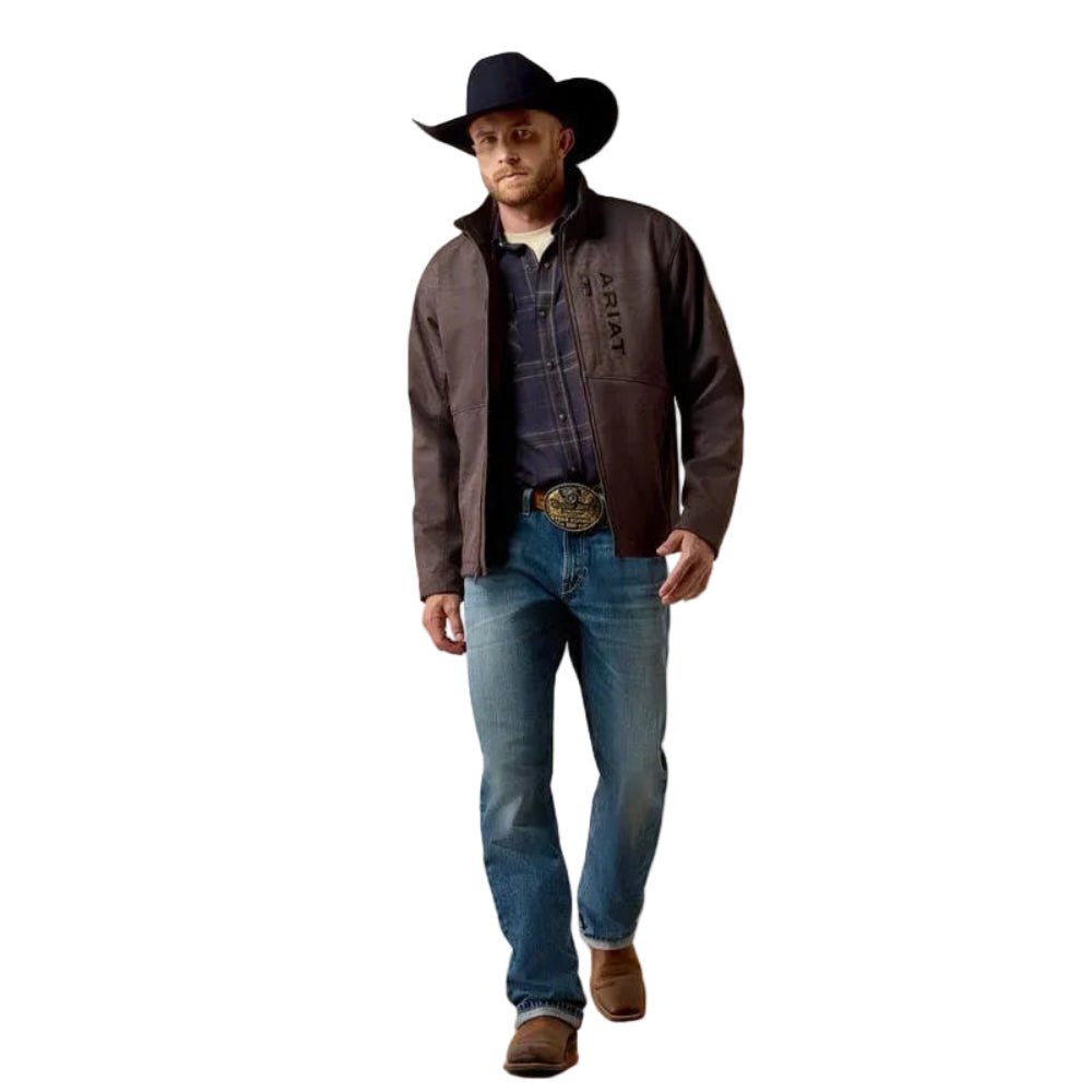 ARIAT Outerwear Ariat Men's Brown Patriot Flag Softshell Jacket 10079522