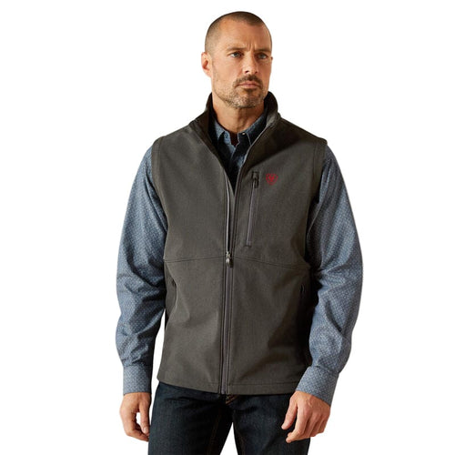 ARIAT Outerwear Ariat Men's Charcoal Americana Logo Softshell Vest 10062588