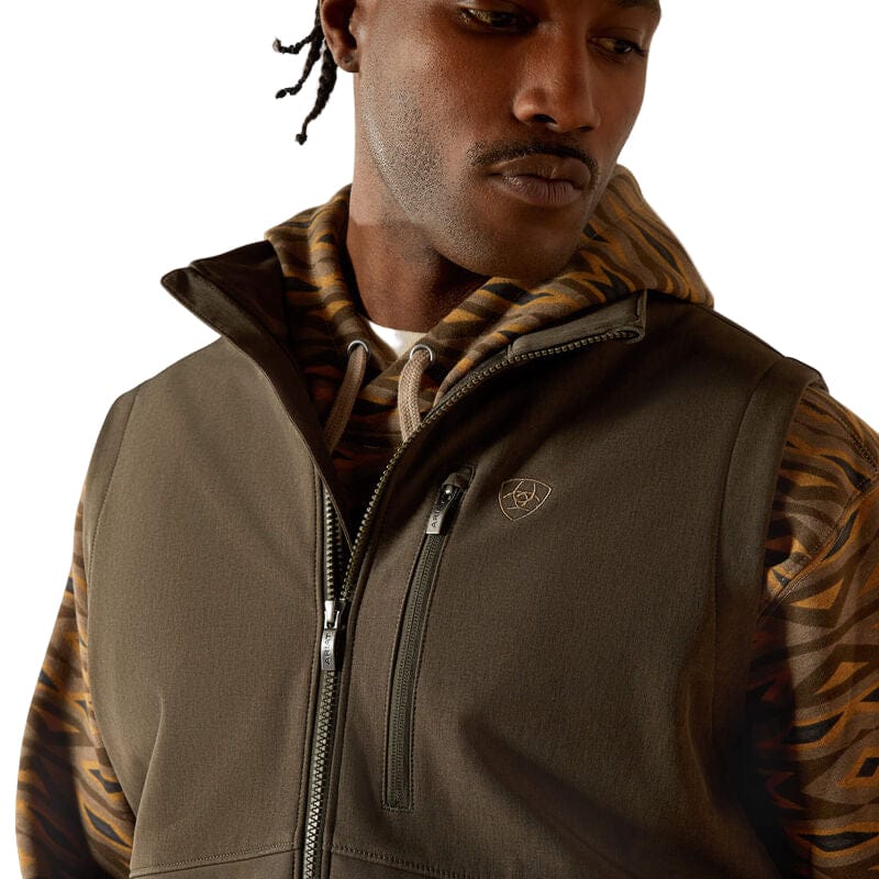 Ariat Men's Dark Green Heather Logo Softshell Vest 10062591