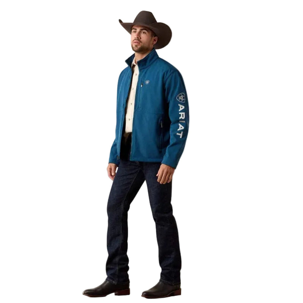 ARIAT Outerwear Ariat Men's Legion Blue Logo Softshell Jacket 10079367