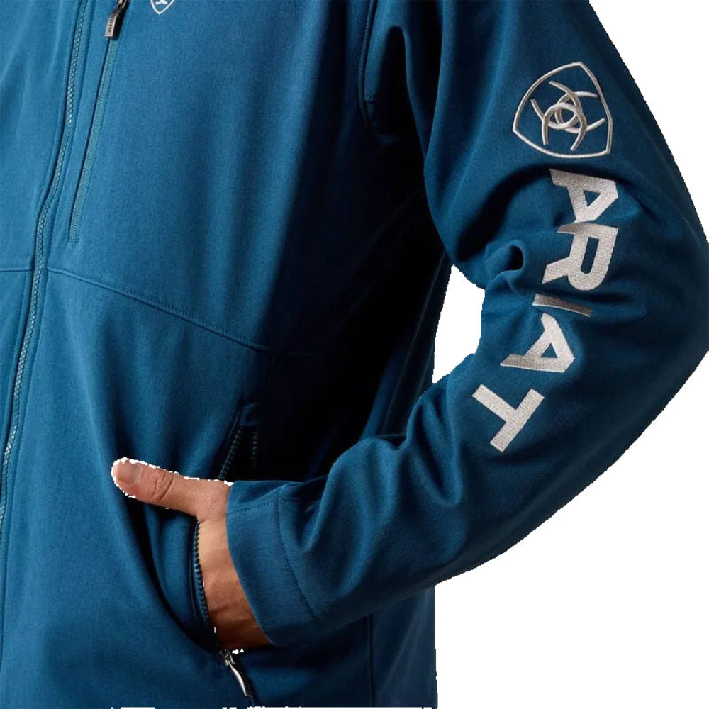 ARIAT Outerwear Ariat Men's Legion Blue Logo Softshell Jacket 10079367