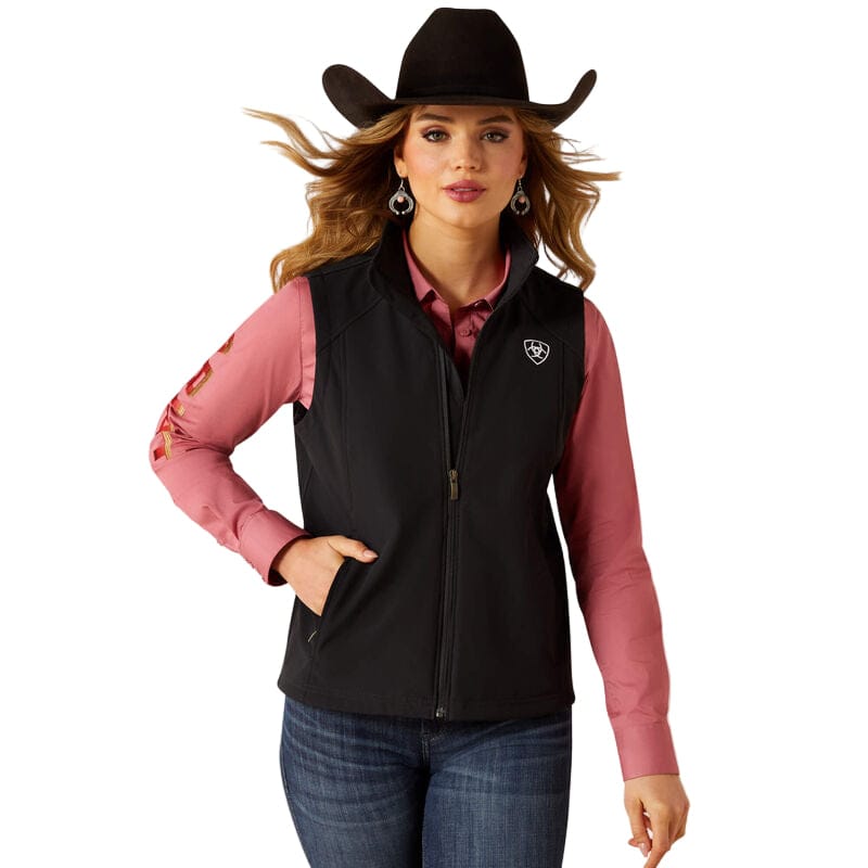 ARIAT Outerwear Ariat Women's Black Logo Softshell Vest 10062786