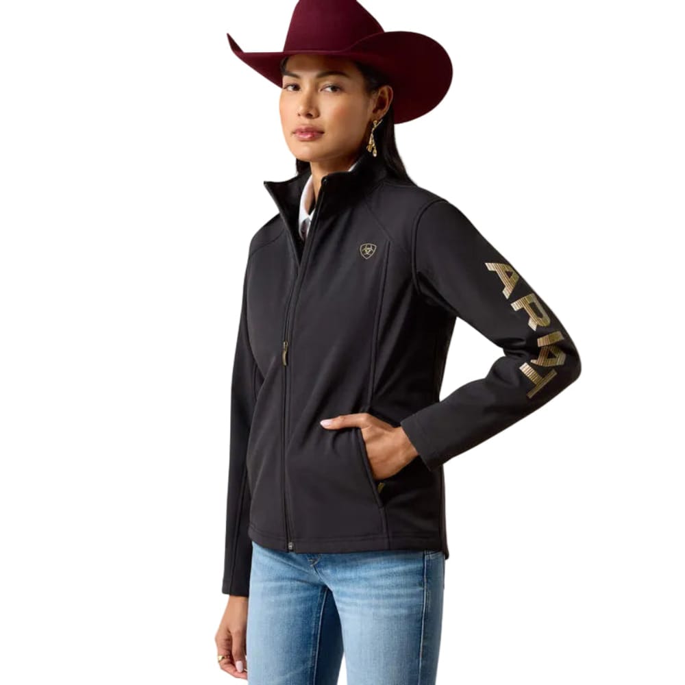 ARIAT Outerwear Ariat Women's Black Stonewall Logo Softshell Jacket 10079893