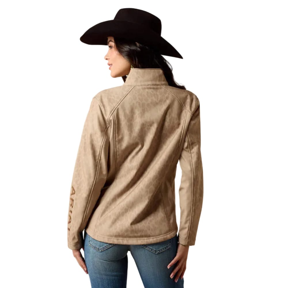 ARIAT Outerwear Ariat Women's Faded Leopard Print Logo Softshell Jacket 10079888
