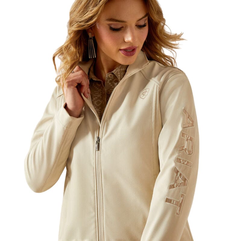 ARIAT Outerwear Ariat Women's Oyster Grey Dune Logo Softshell Jacket 10062306