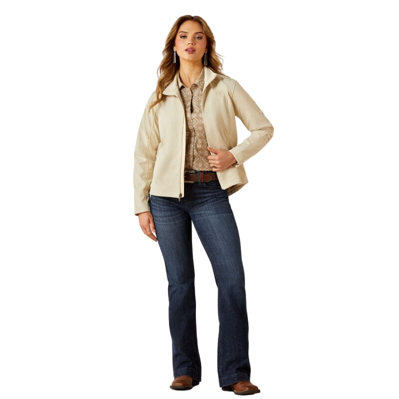 ARIAT Outerwear Ariat Women's Oyster Grey Dune Logo Softshell Jacket 10062306