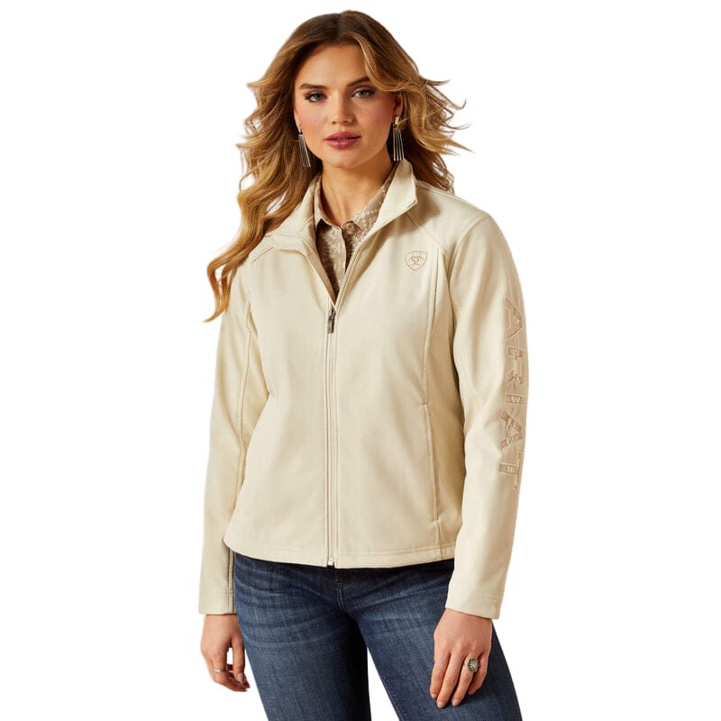 ARIAT Outerwear Ariat Women's Oyster Grey Dune Logo Softshell Jacket 10062306