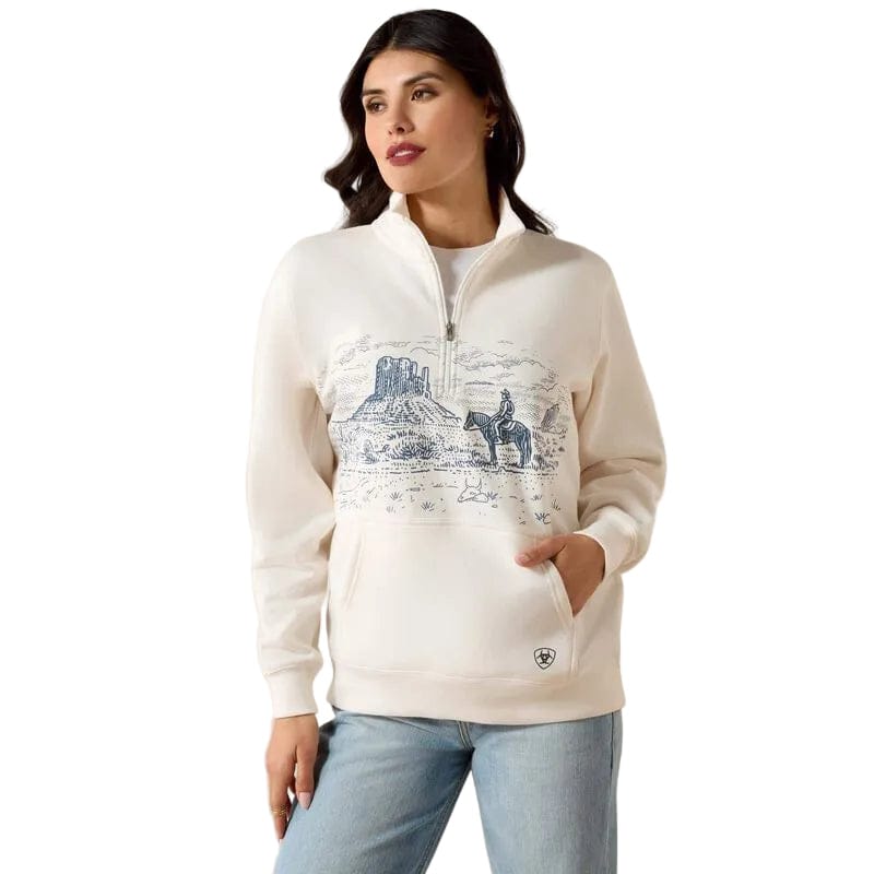 ARIAT Outerwear Ariat Women's Sea Salt Traveler 1/2 Zip Sweatshirt 10071161
