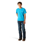 ARIAT Shirts Ariat Boys Western Wire Turquoise Heather Short Sleeve T-Shirt 10047912
