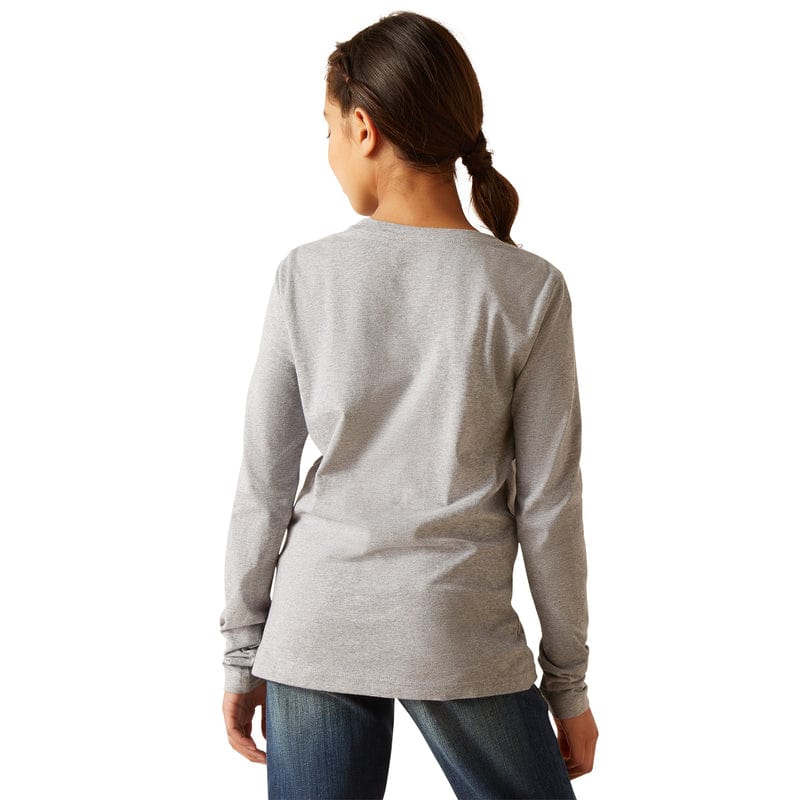 ARIAT Shirts Ariat Girls Fawna Heather Grey Long Sleeve T-Shirt 10047411