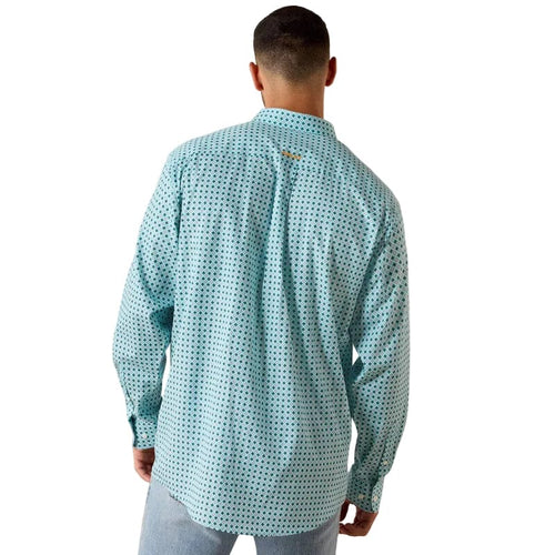 ARIAT Shirts Ariat Men's Angel Blue Geo Print Wrinkle Free Andy Western Shirt 10071027