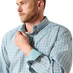 ARIAT Shirts Ariat Men's Angel Blue Plaid Wrinkle Free Antonio Western Shirt 10071028