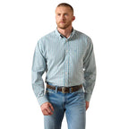 ARIAT Shirts Ariat Men's Angel Blue Plaid Wrinkle Free Antonio Western Shirt 10071028