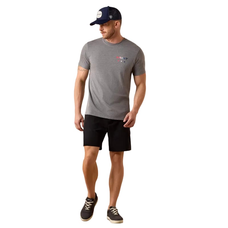 ARIAT Shirts Ariat Men's Athletic Heather USA Pat Badge T-Shirt 10080246