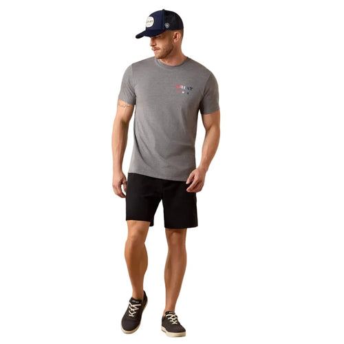 ARIAT Shirts Ariat Men's Athletic Heather USA Pat Badge T-Shirt 10080246