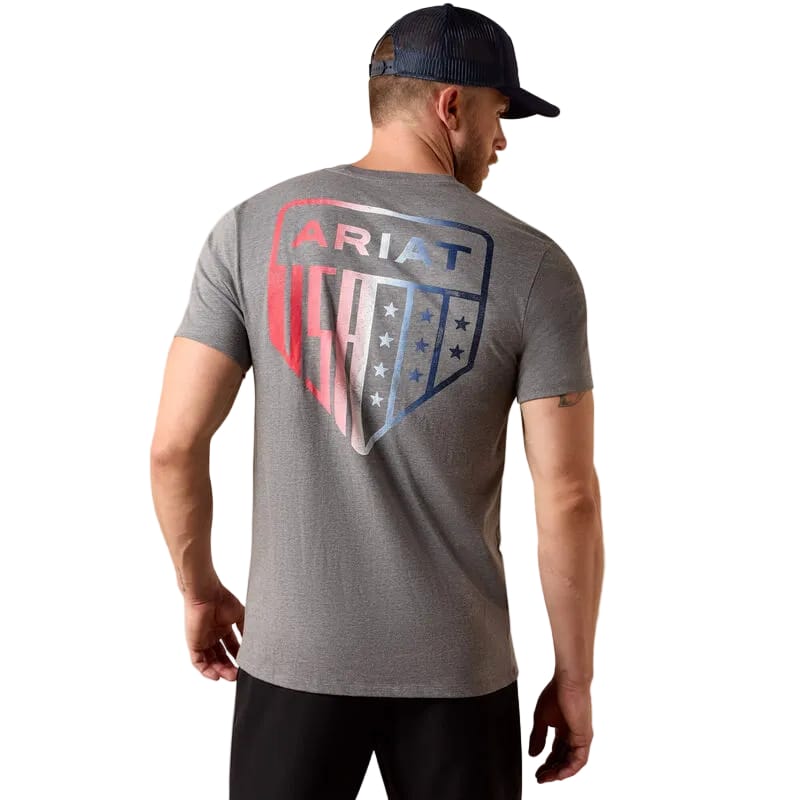 ARIAT Shirts Ariat Men's Athletic Heather USA Pat Badge T-Shirt 10080246