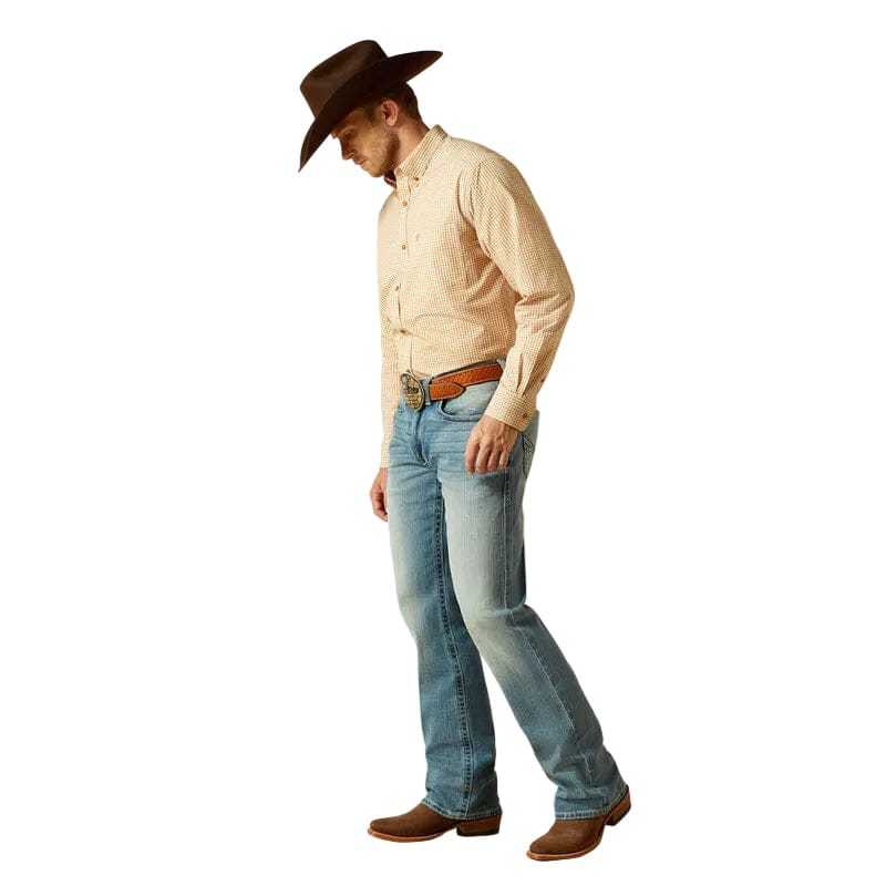 ARIAT Shirts Ariat Men's Beige Pro Series Beckett Button Down Western Shirt 10062176