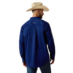 ARIAT Shirts Ariat Men's Blue Depth Team Logo Lightweight Twill Western Shirt 10071687