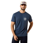 ARIAT Shirts Ariat Men's Blue Dusk Longhorn Patriot Bravery T-Shirt 10080248