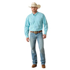ARIAT Shirts Ariat Men's Blue Elixer Plaid Pro Series Platt Button Down Western Shirt 10071577